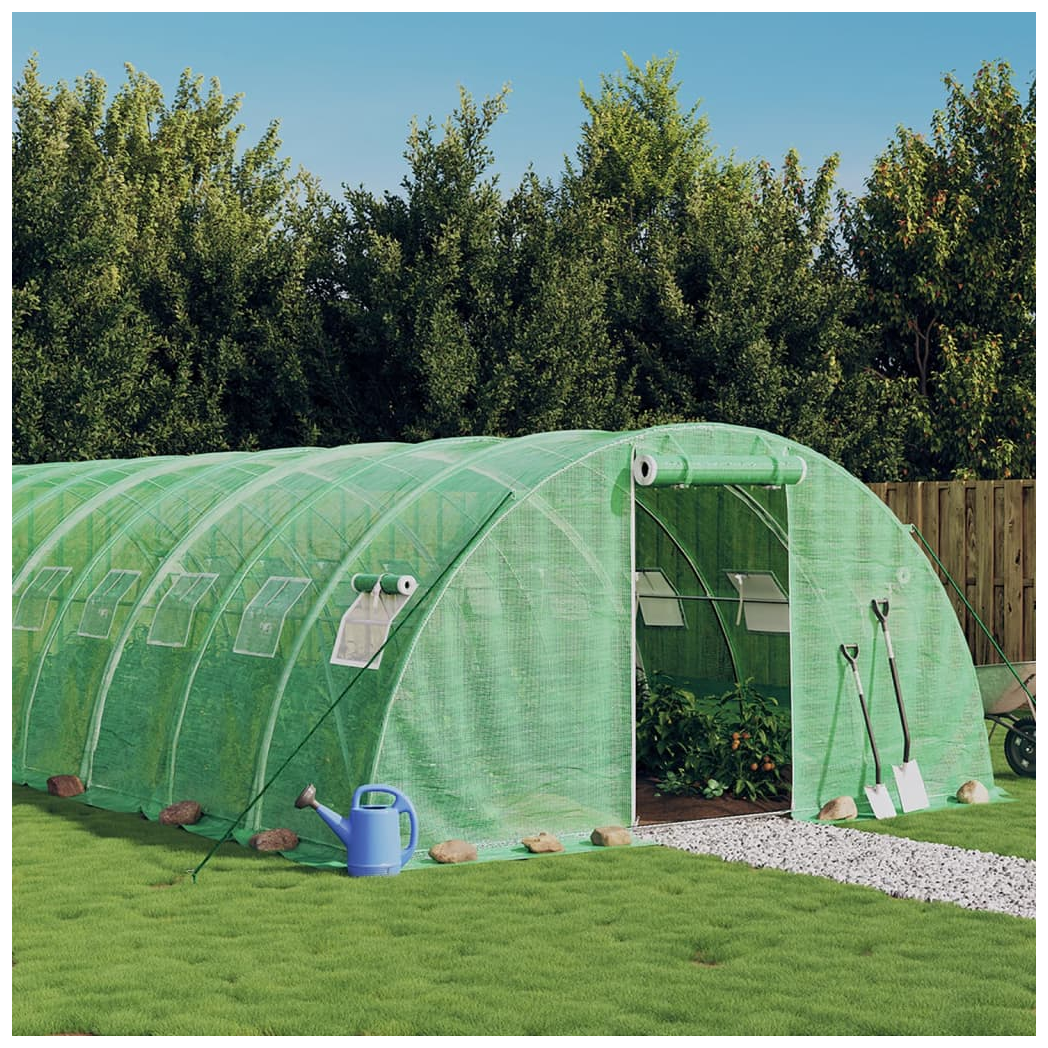 Greenhouse with Steel Frame Green 56 m 14x4x2 m