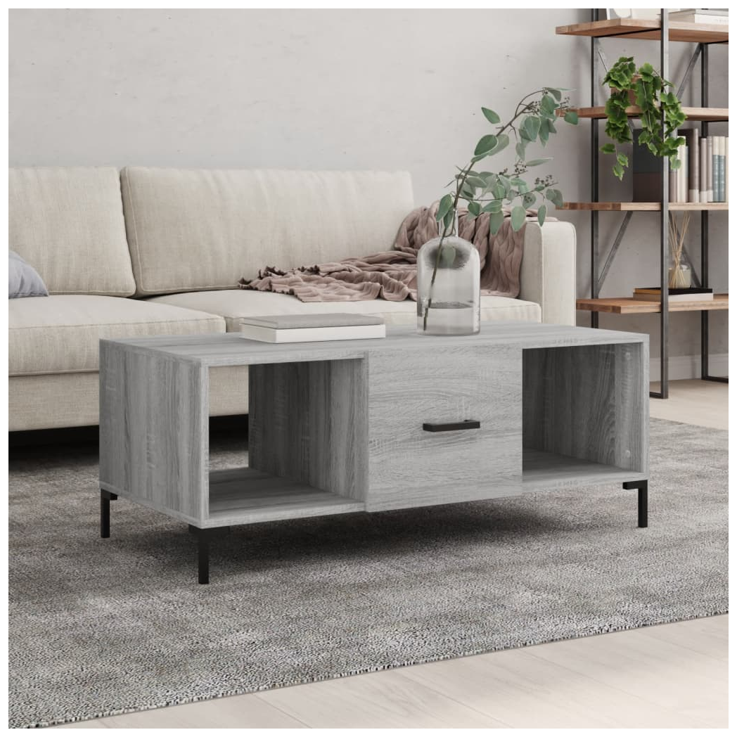 Coffee Table Grey Sonoma 102x50x40 cm Engineered Wood
