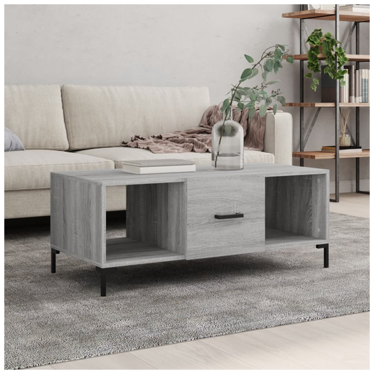 Coffee Table Grey Sonoma 102x50x40 cm Engineered Wood