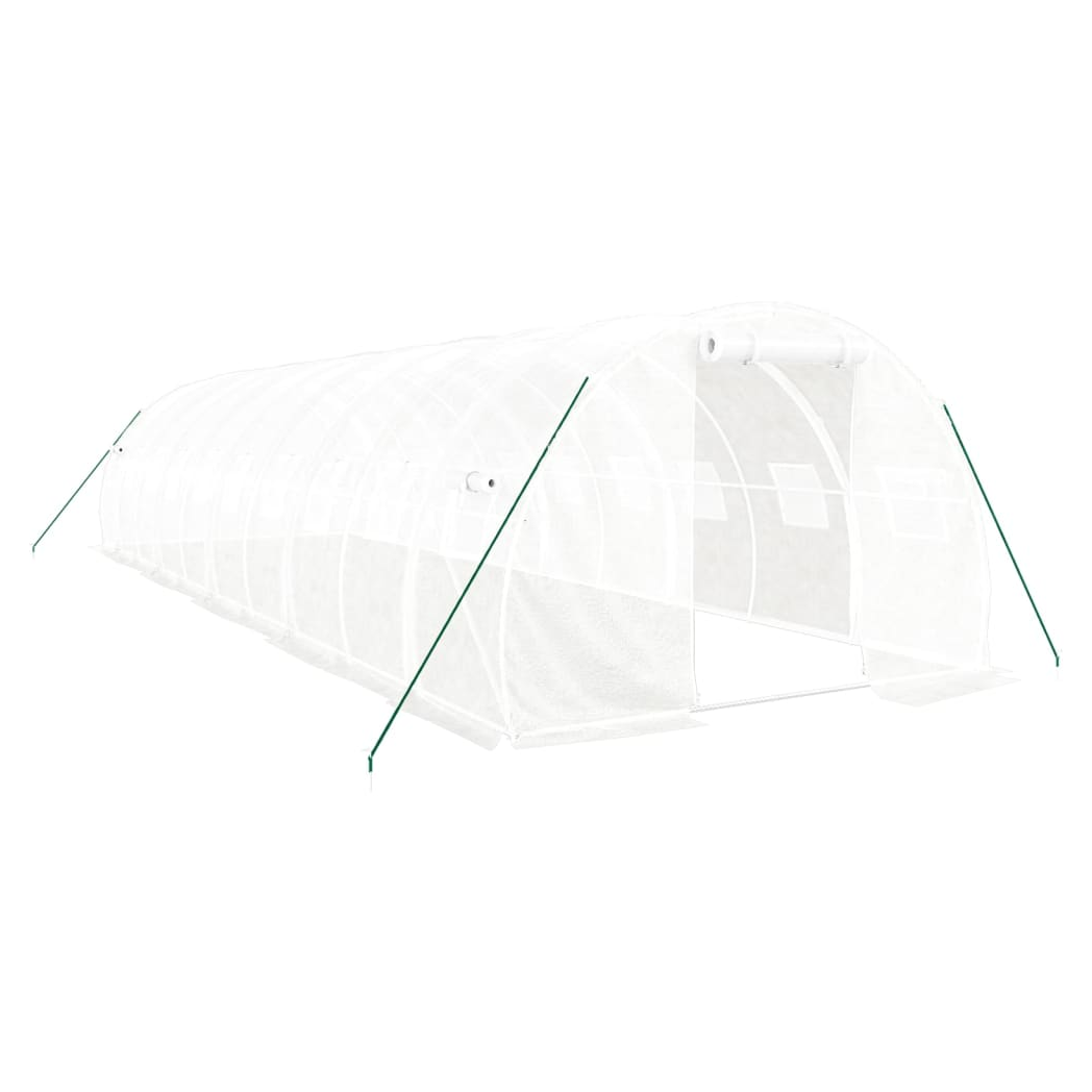 Greenhouse with Steel Frame White 30 m 10x3x2 m