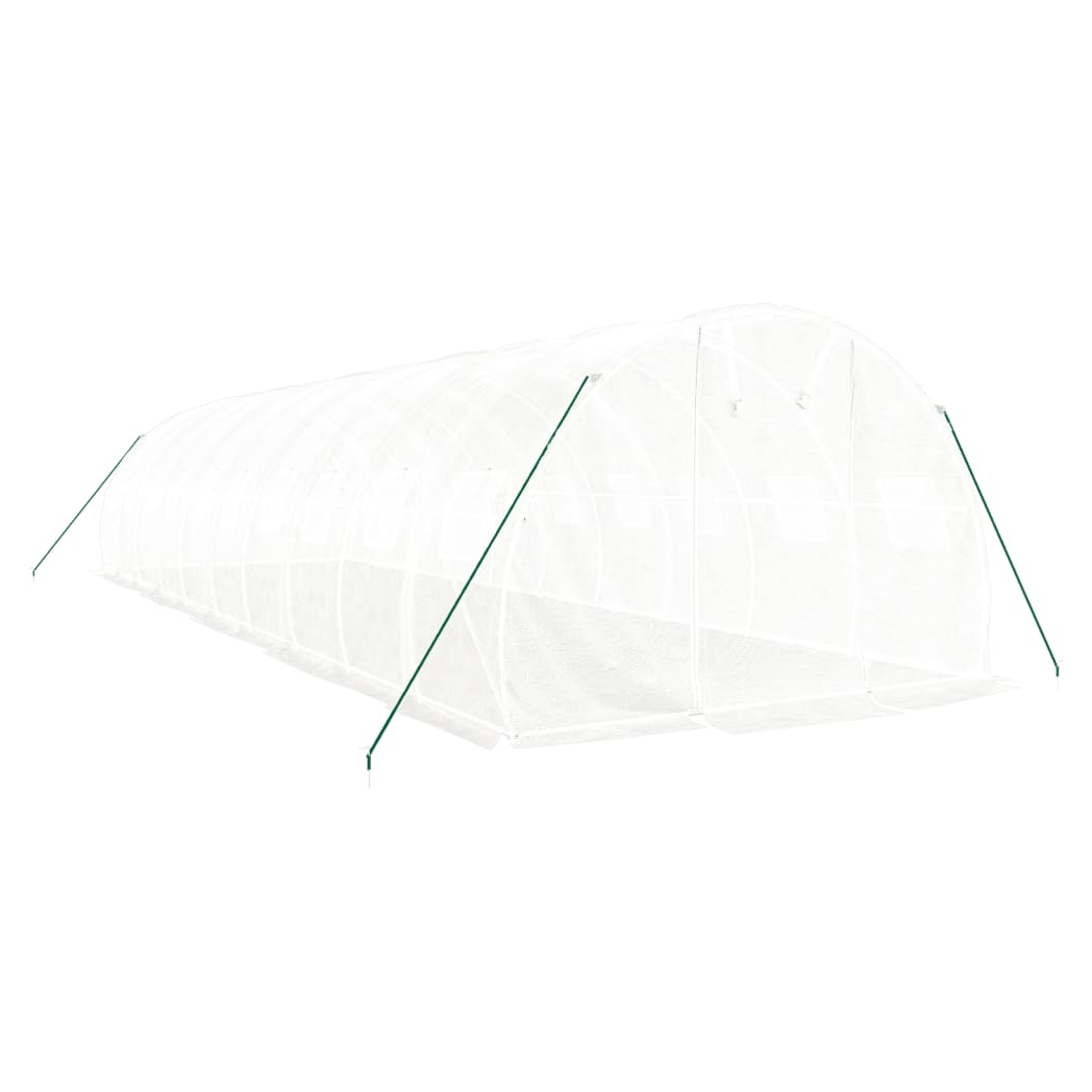 Greenhouse with Steel Frame White 30 m 10x3x2 m