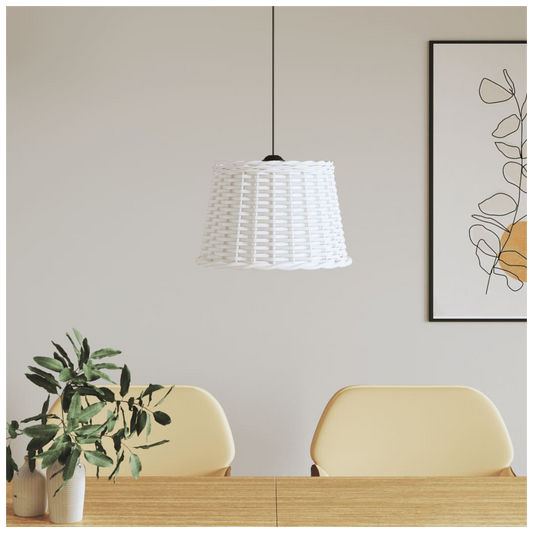 Ceiling Lamp Shade White 40x26 cm Wicker
