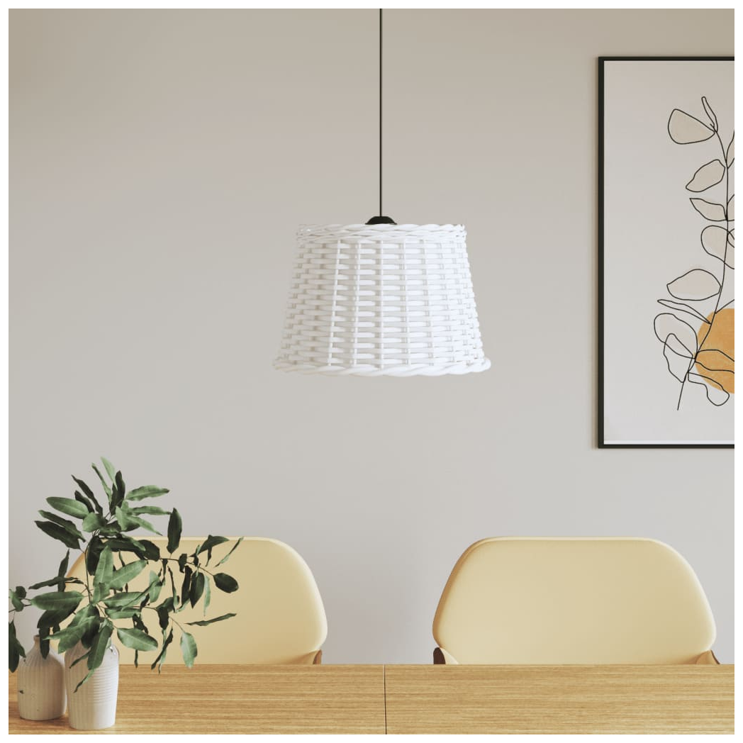 Ceiling Lamp Shade White 40x26 cm Wicker