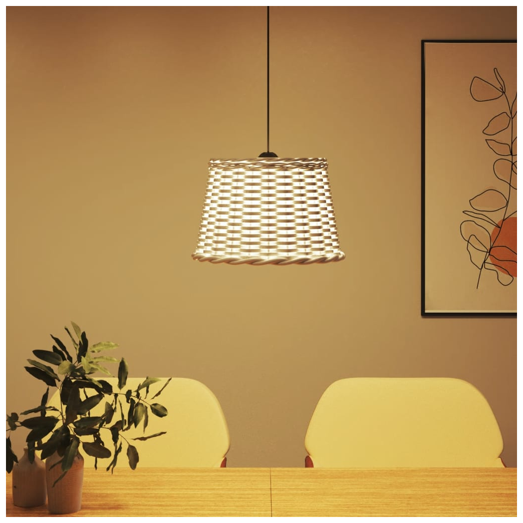 Ceiling Lamp Shade White 40x26 cm Wicker