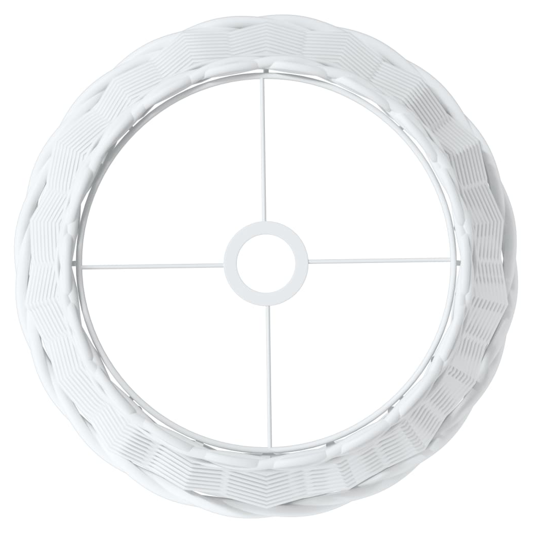 Ceiling Lamp Shade White 38x23 cm Wicker