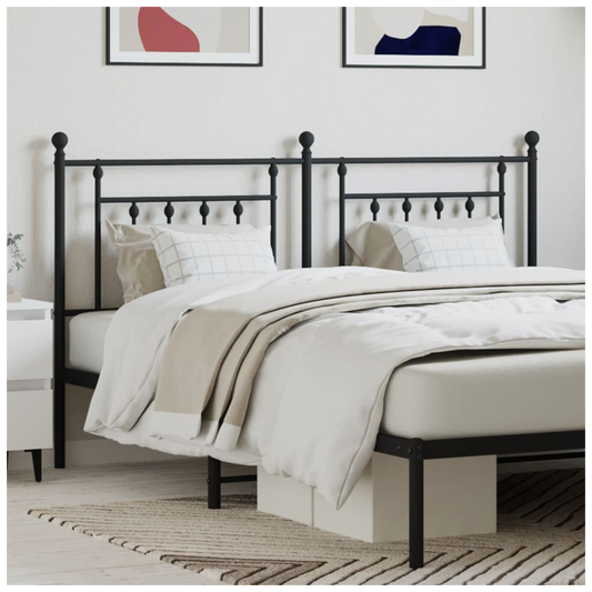 Metal Headboard Black 160 cm