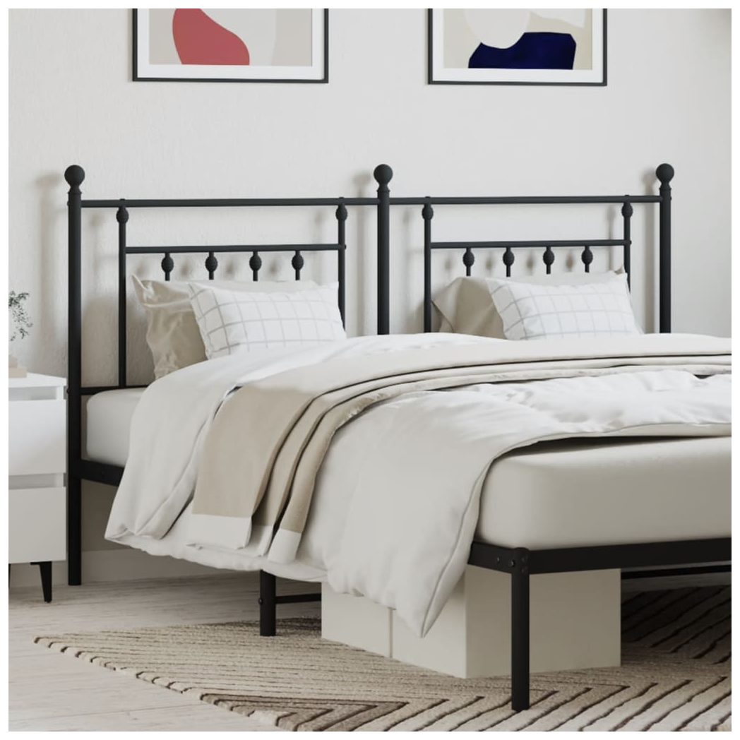 Metal Headboard Black 160 cm