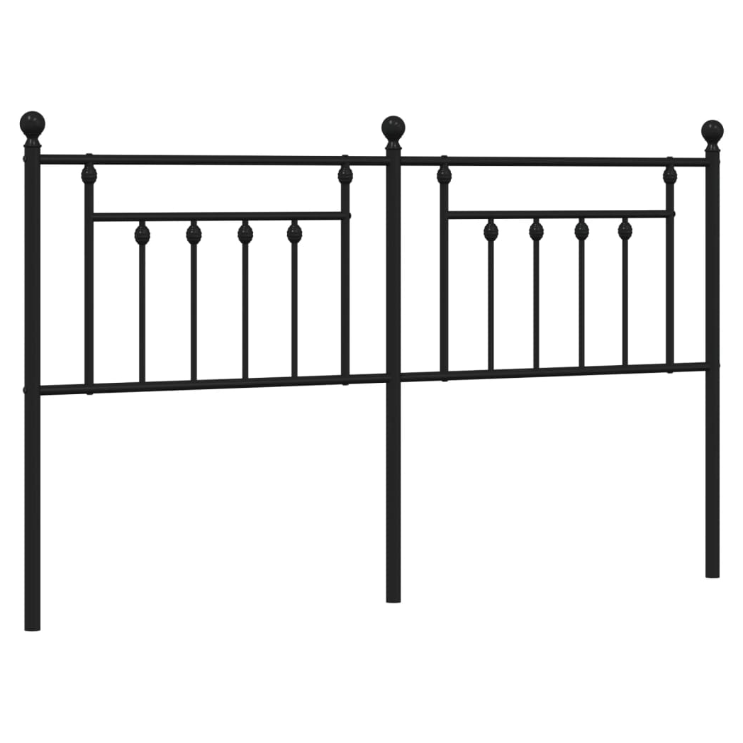 Metal Headboard Black 160 cm