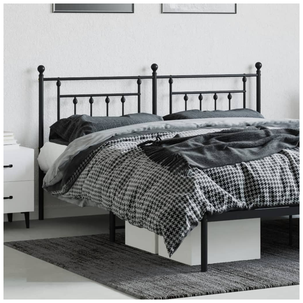 Metal Headboard Black 160 cm