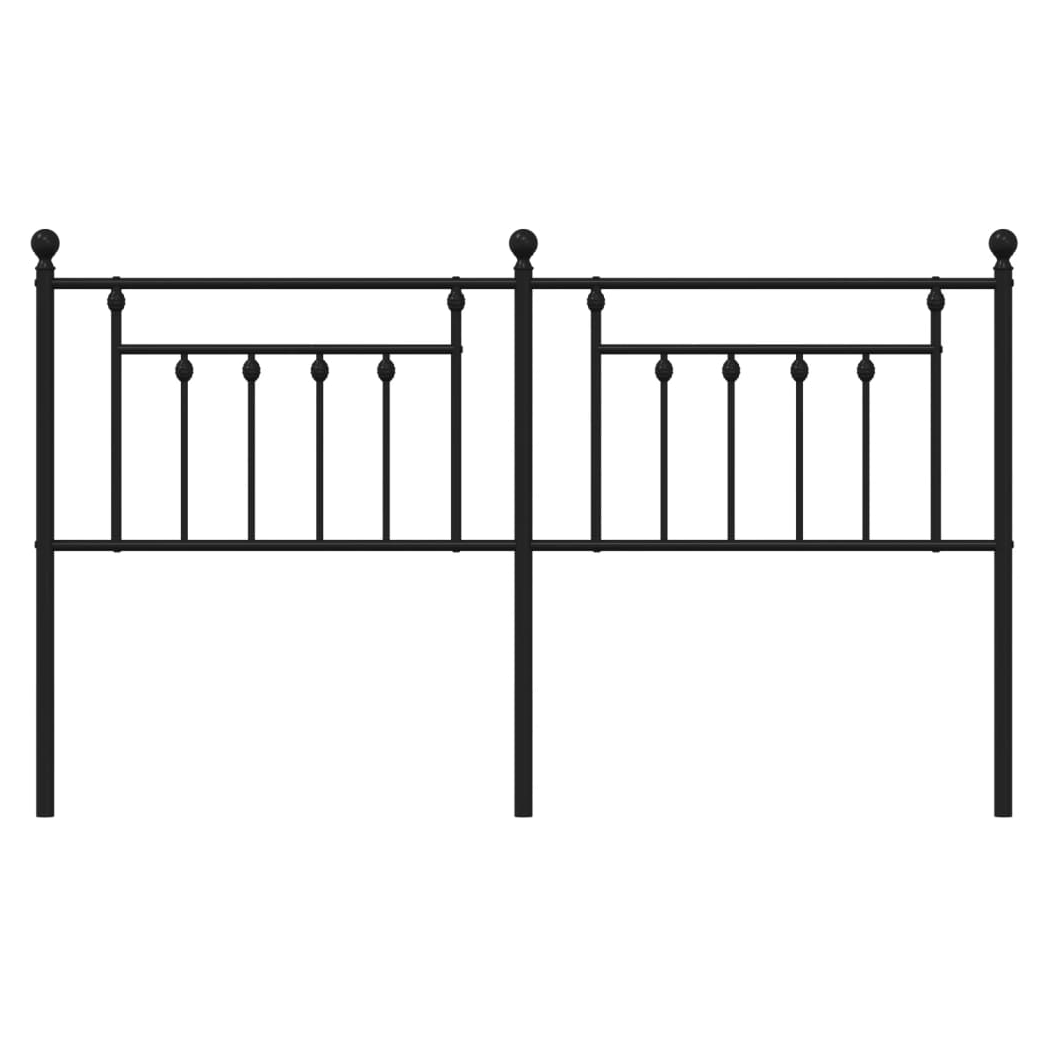 Metal Headboard Black 160 cm