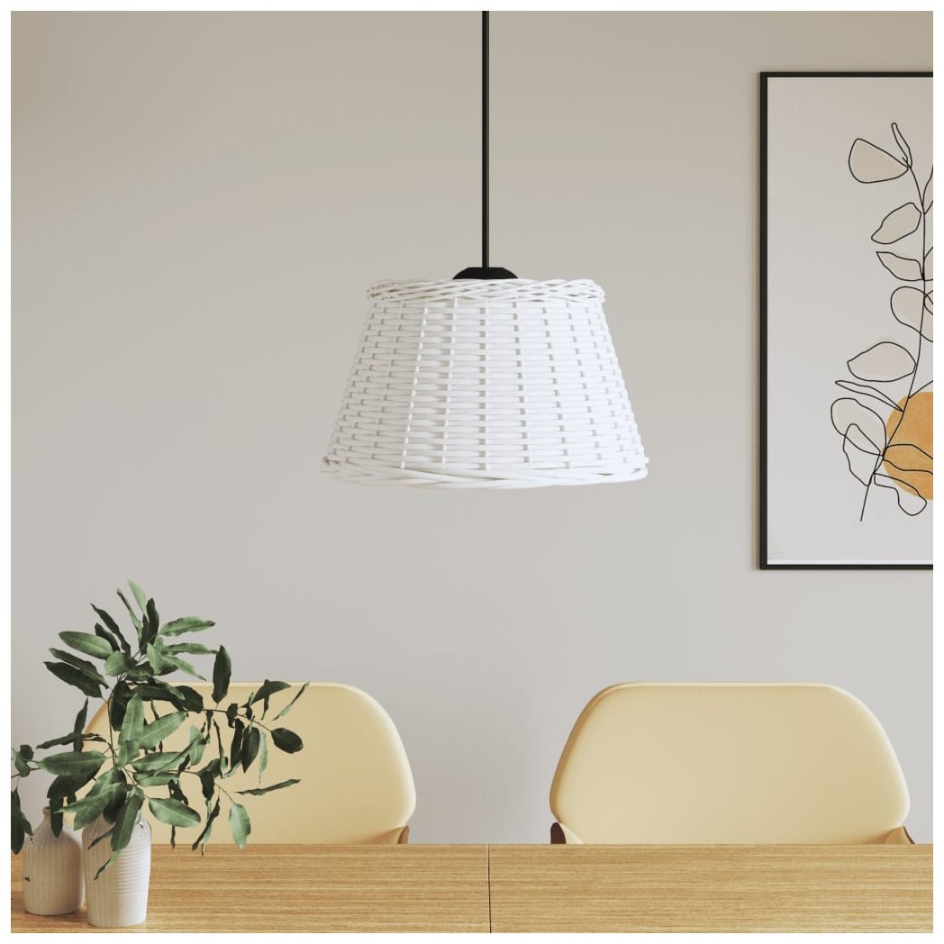 Ceiling Lamp Shade White 50x30 cm Wicker