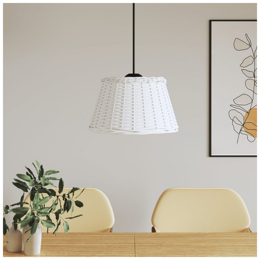 Ceiling Lamp Shade White 50x30 cm Wicker