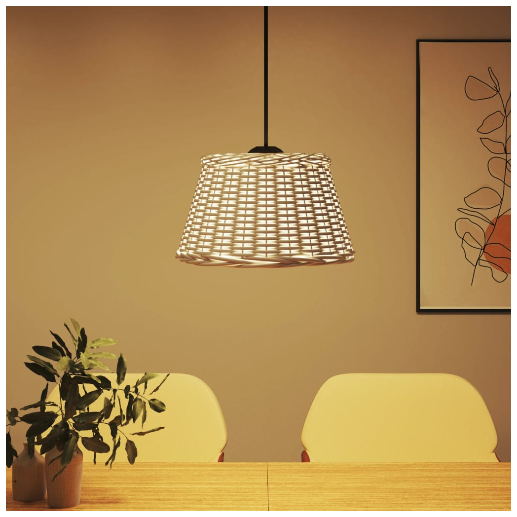 Ceiling Lamp Shade White 50x30 cm Wicker