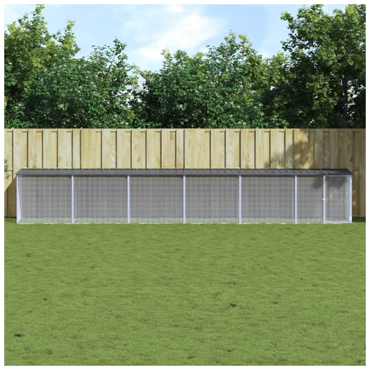 Chicken Cage with Roof Anthracite 603x98x90 cm Galvanised Steel