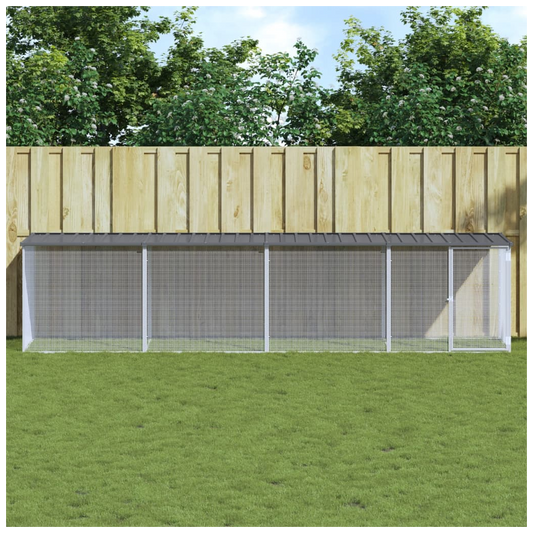 Chicken Cage with Roof Anthracite 403x98x90 cm Galvanised Steel