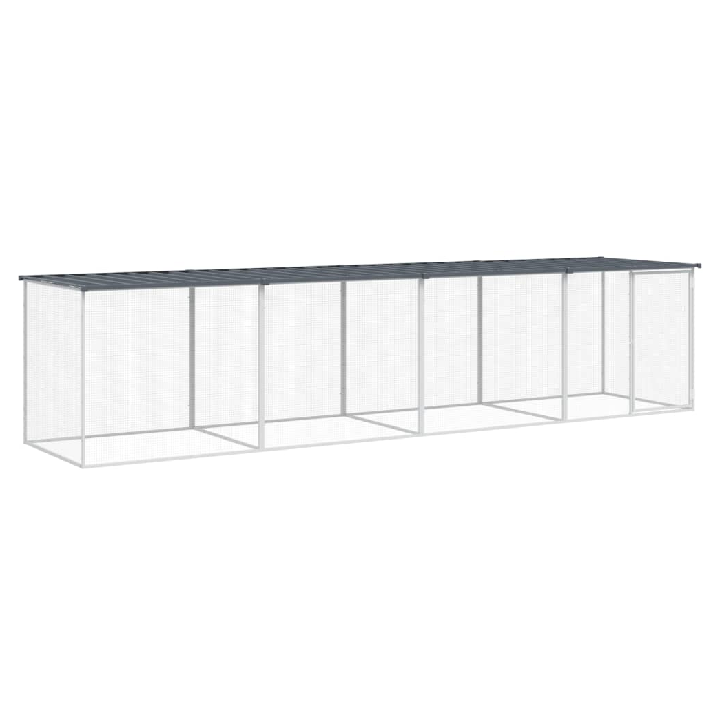 Chicken Cage with Roof Anthracite 403x98x90 cm Galvanised Steel