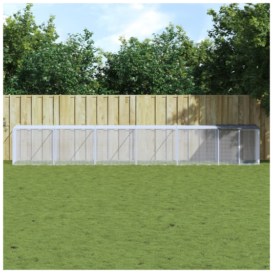 Chicken Cage with Roof Anthracite 603x98x90 cm Galvanised Steel