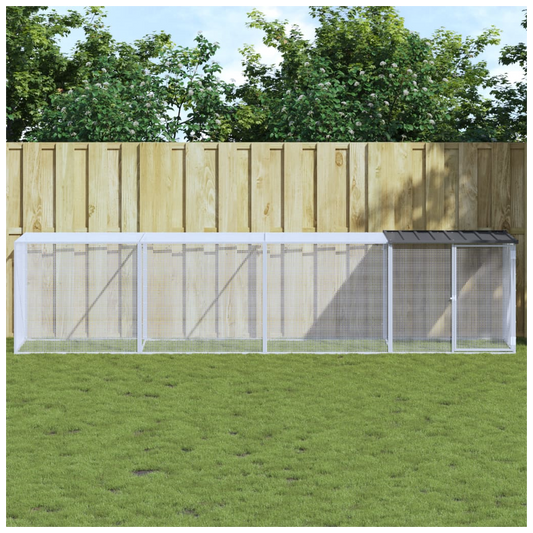 Chicken Cage with Roof Anthracite 403x98x90 cm Galvanised Steel
