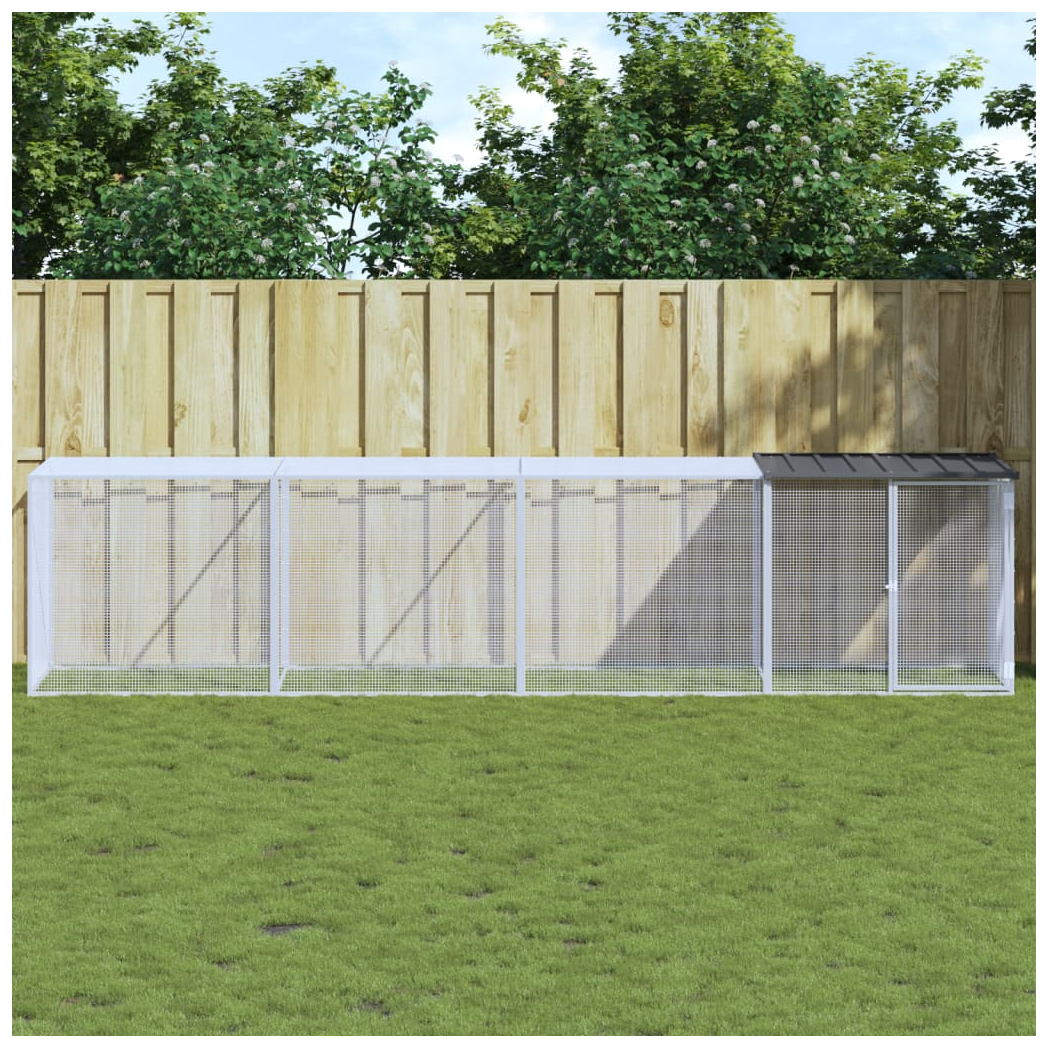 Chicken Cage with Roof Anthracite 403x98x90 cm Galvanised Steel