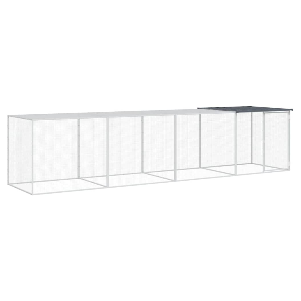 Chicken Cage with Roof Anthracite 403x98x90 cm Galvanised Steel