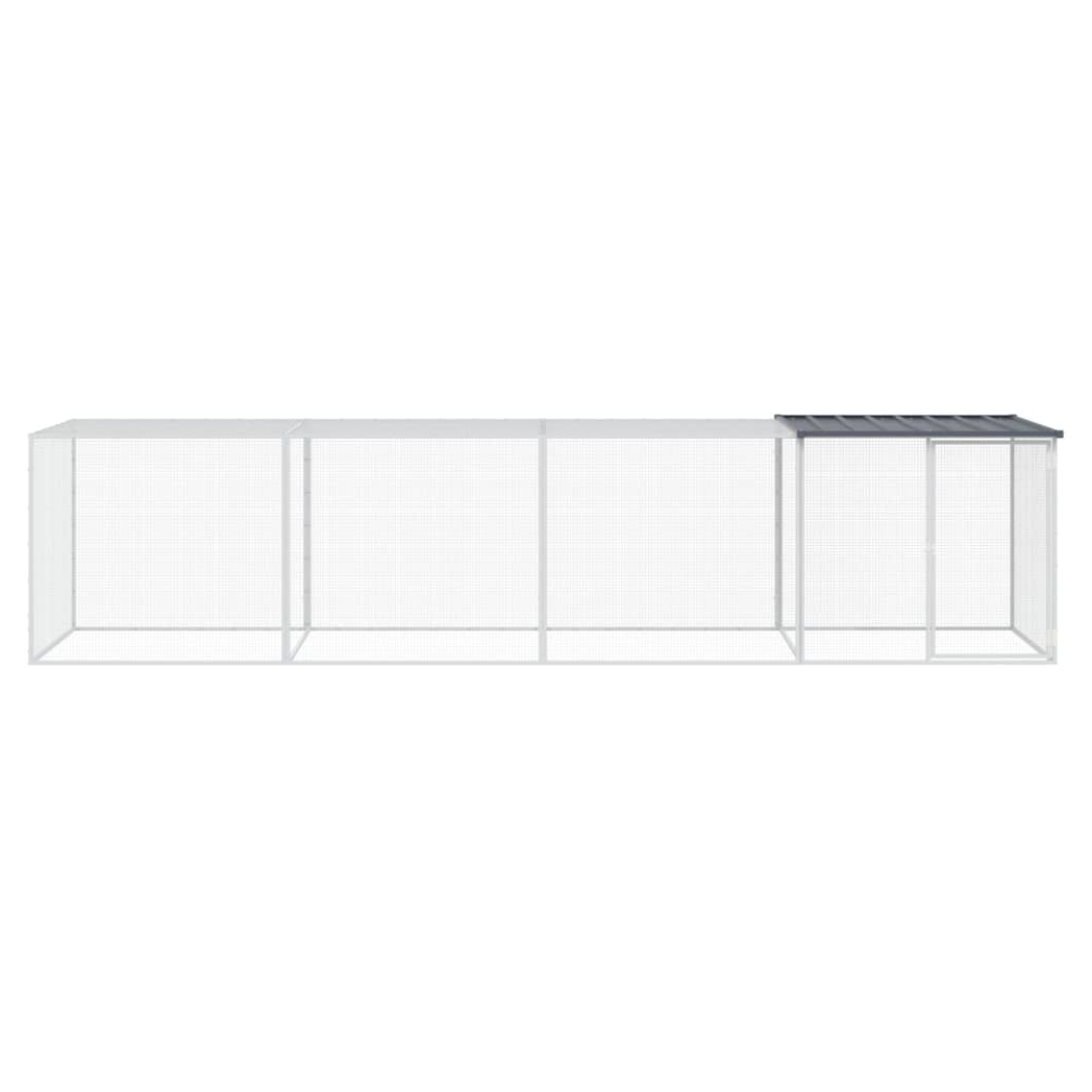 Chicken Cage with Roof Anthracite 403x98x90 cm Galvanised Steel