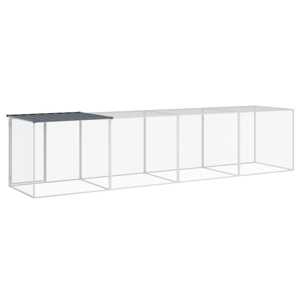 Chicken Cage with Roof Anthracite 403x98x90 cm Galvanised Steel