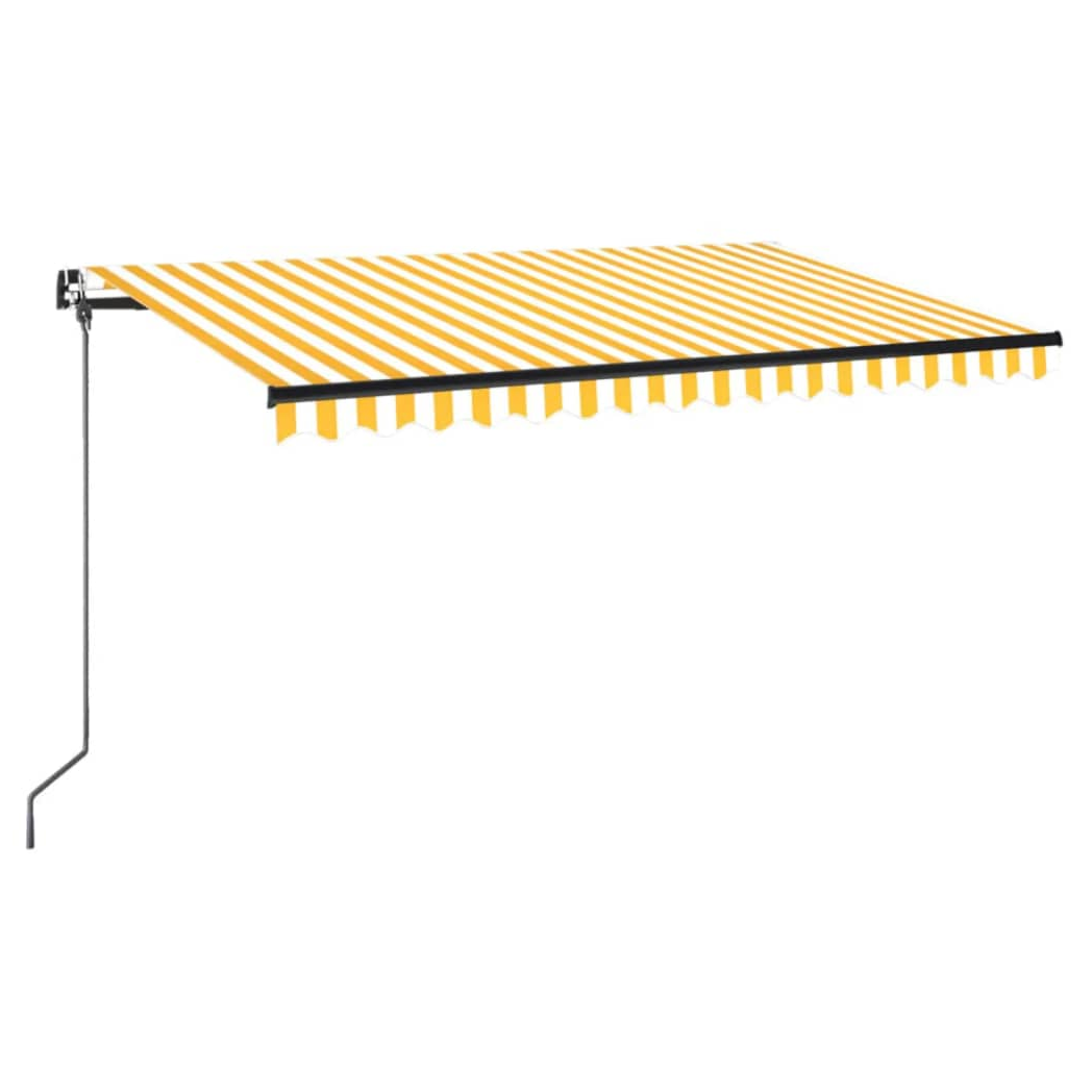 Manual Retractable Awning 450x350 cm Yellow and White