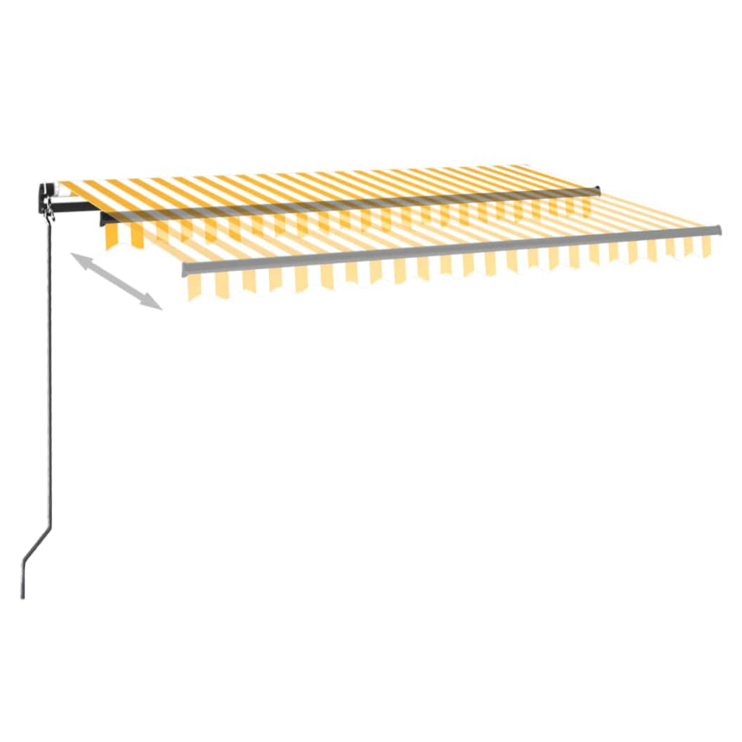 Manual Retractable Awning 450x350 cm Yellow and White