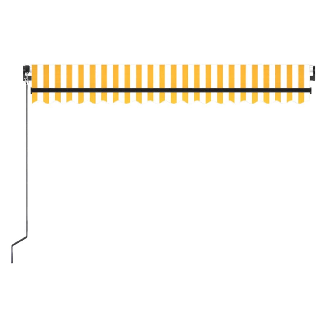 Manual Retractable Awning 450x350 cm Yellow and White