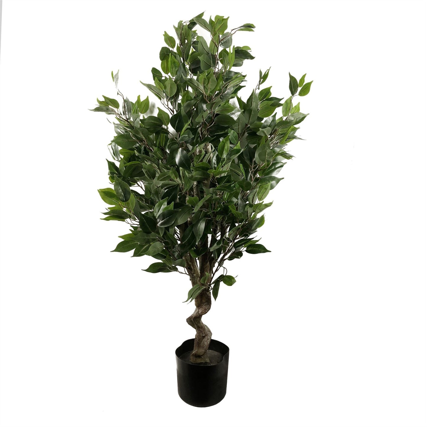 110cm Artificial Evergreen Ficus Tree Copper Curve Planter