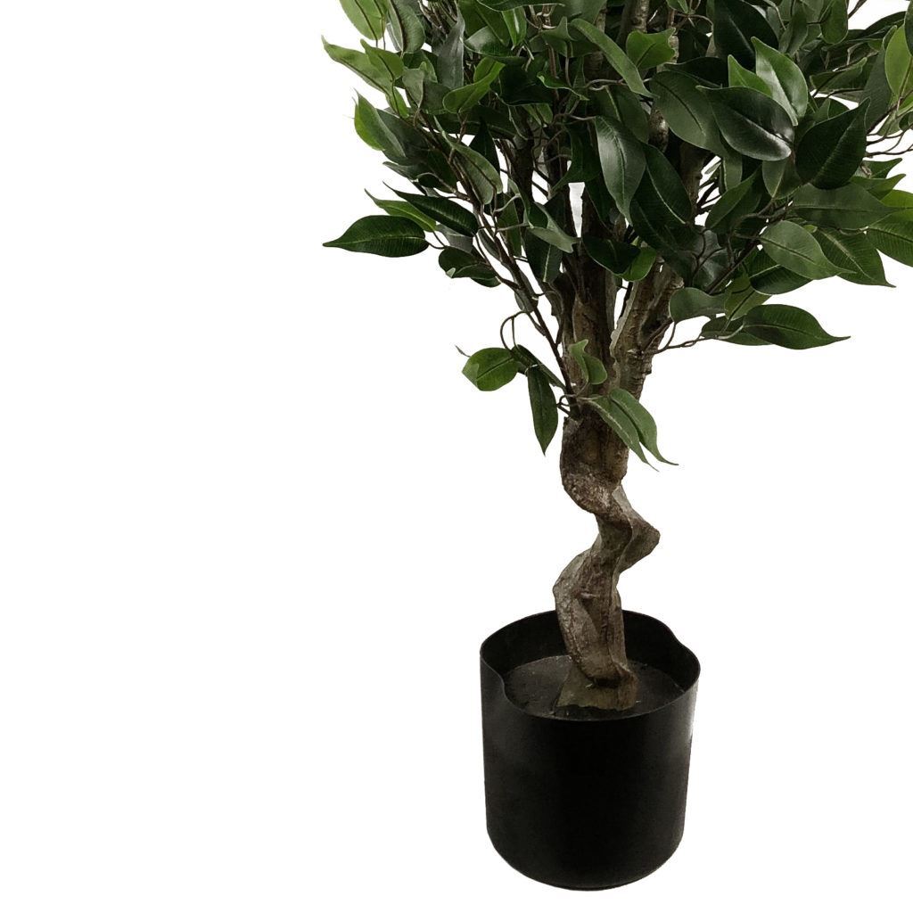 110cm Artificial Evergreen Ficus Tree Copper Curve Planter