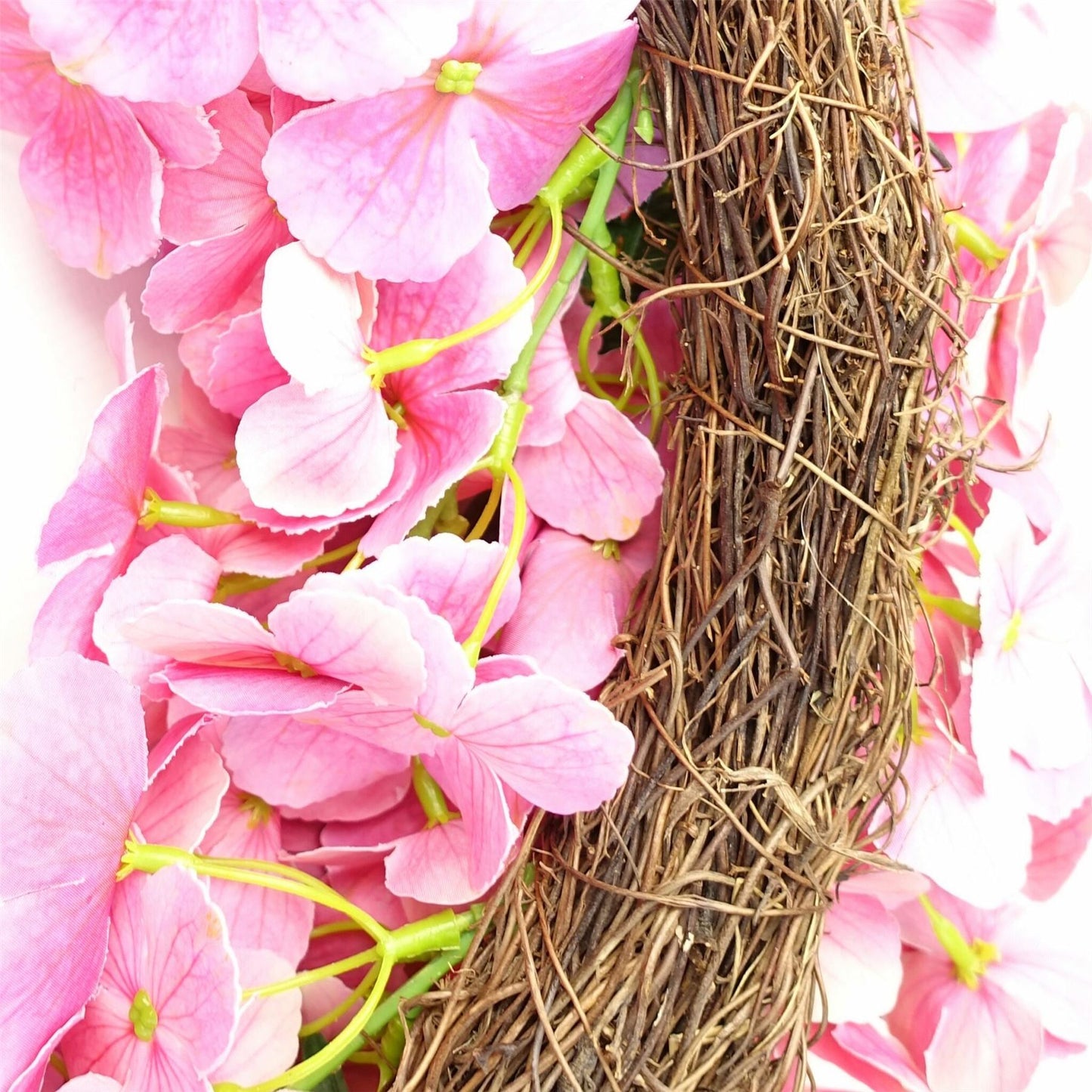 40cm Artificial Pink Floral Blossom Wreath