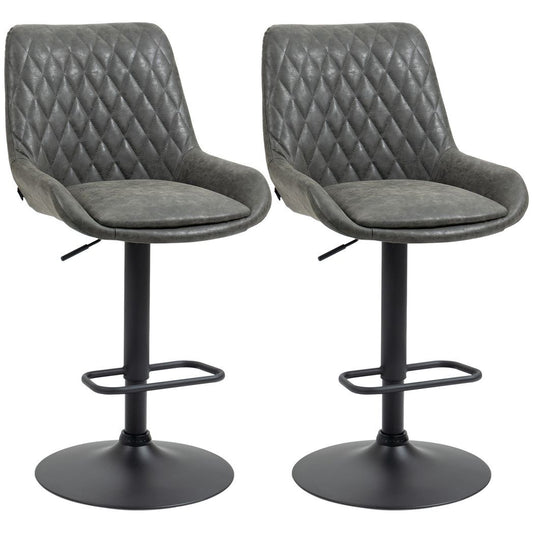 SvvalkaBar Stools Set of 2, Adjustable Bar Chairs 360? Swivel for Kitchen Grey