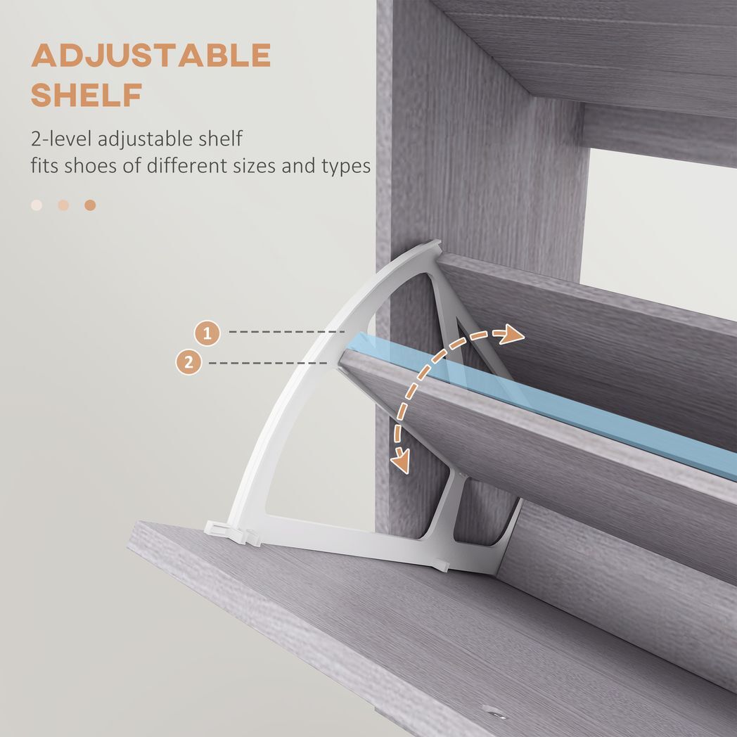 SvvalkaSlim Shoe Storage Cabinet with 3 Flip Drawers for 12 Pair of Shoes
