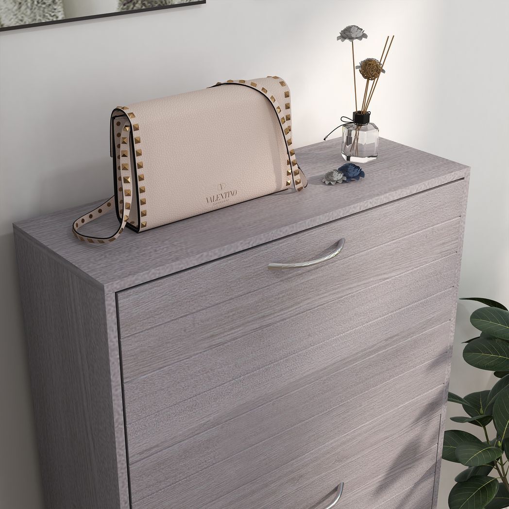 SvvalkaSlim Shoe Storage Cabinet with 3 Flip Drawers for 12 Pair of Shoes