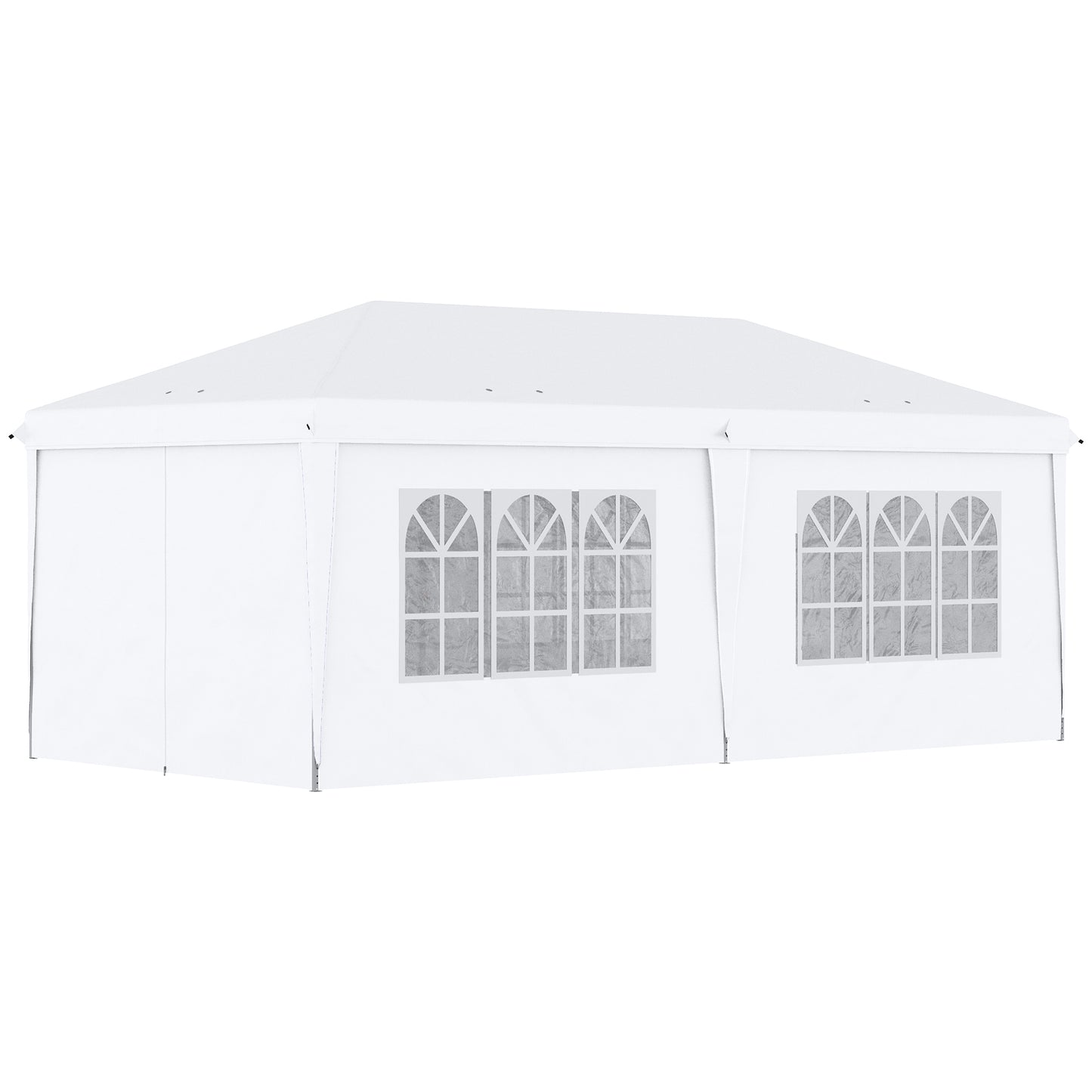 Svvalka 3 x 6m Pop Up Gazebo Height Adjustable Party Tent w/ Storage Bag Black