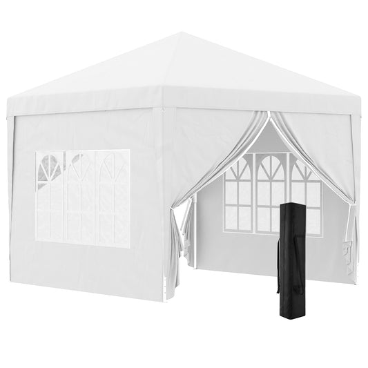 Svvalka 3mx3m Pop Up Gazebo Party Tent Canopy Marquee with Storage Bag White