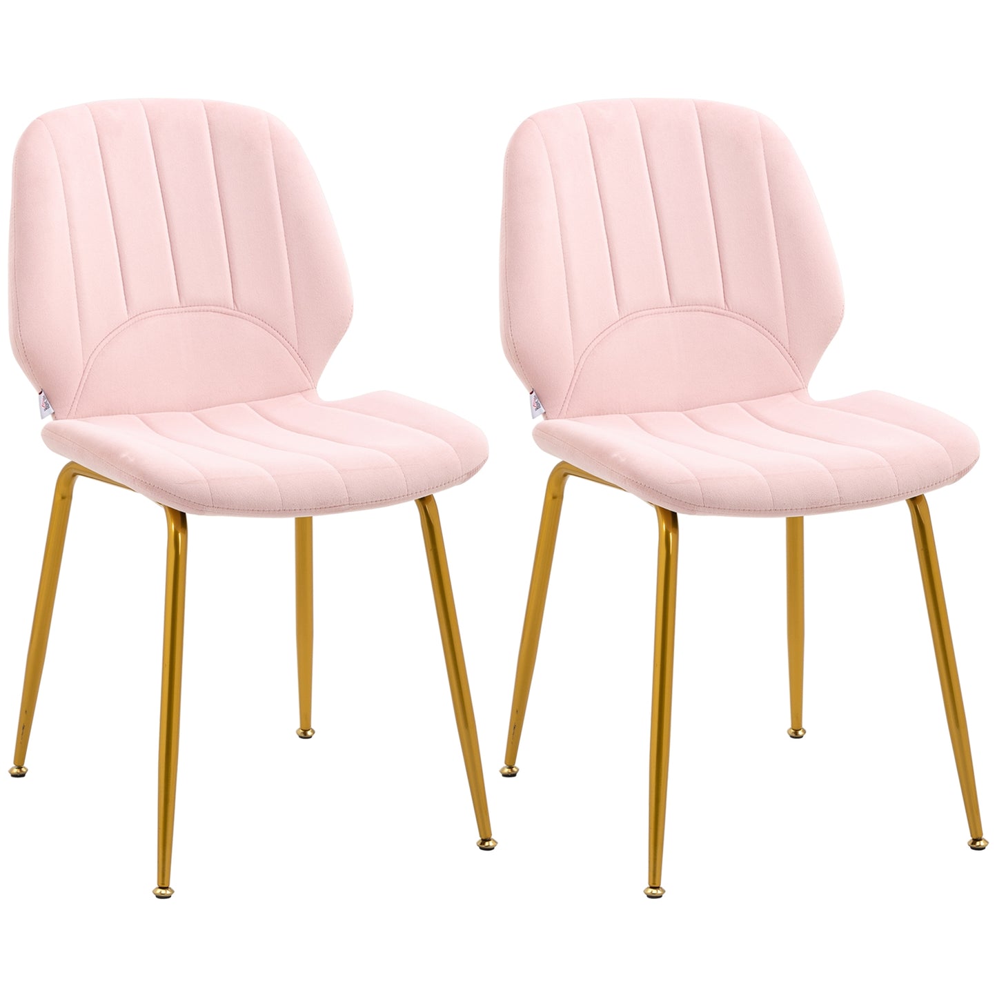 SvvalkaModern Dining Chairs Set of 2 with Padded Seat and Steel Legs, Pink
