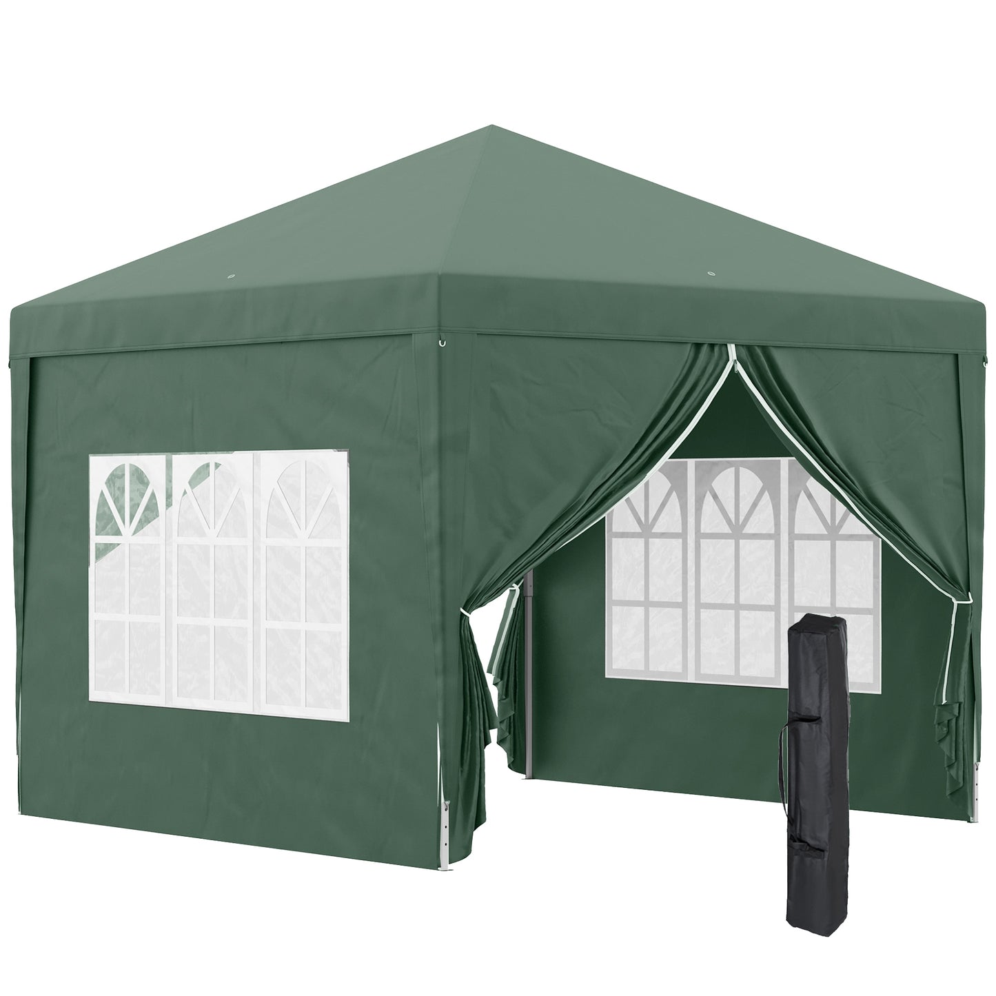 Svvalka 3mx3m Pop Up Gazebo Party Tent Canopy Marquee with Storage Bag Green
