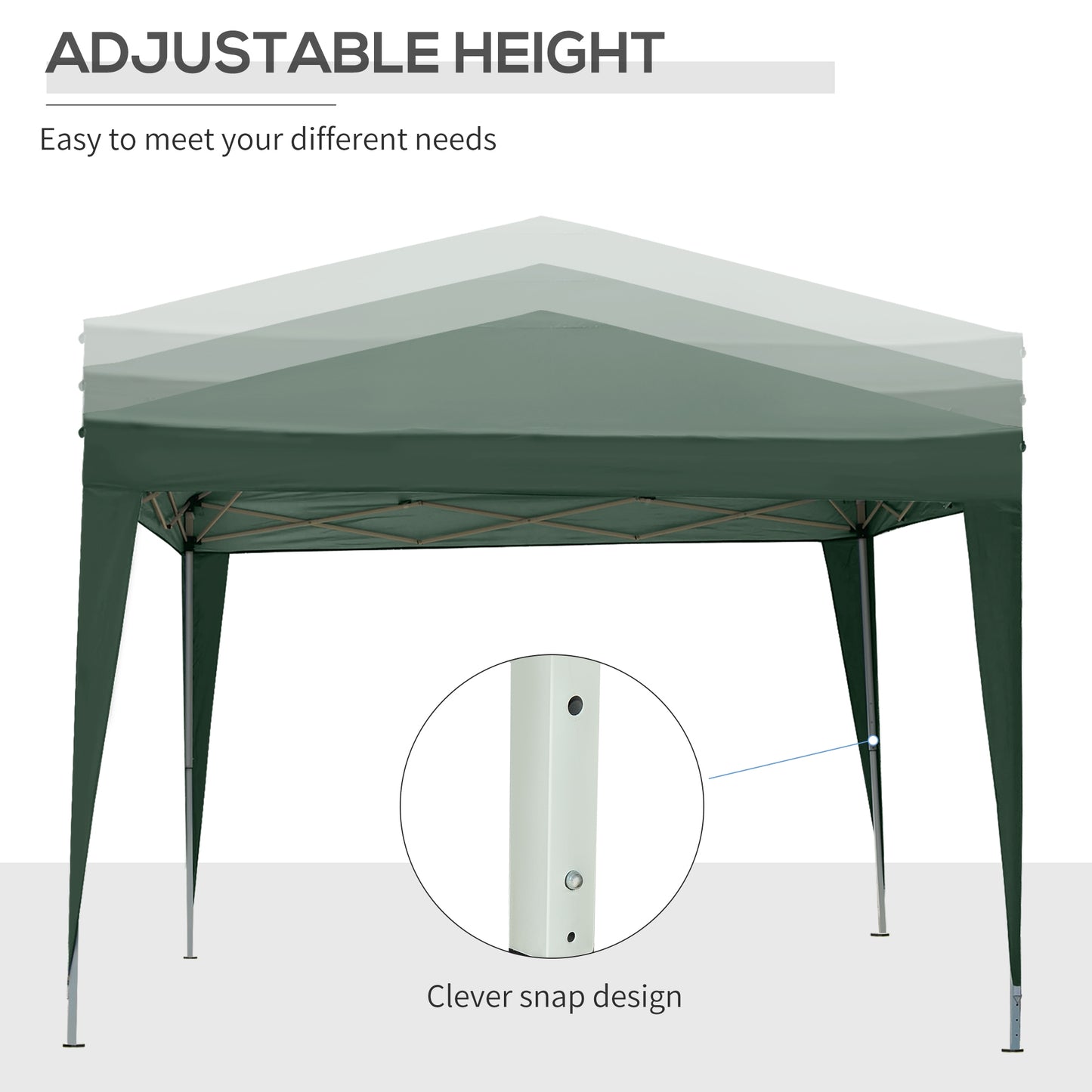 Svvalka 3mx3m Pop Up Gazebo Party Tent Canopy Marquee with Storage Bag Green