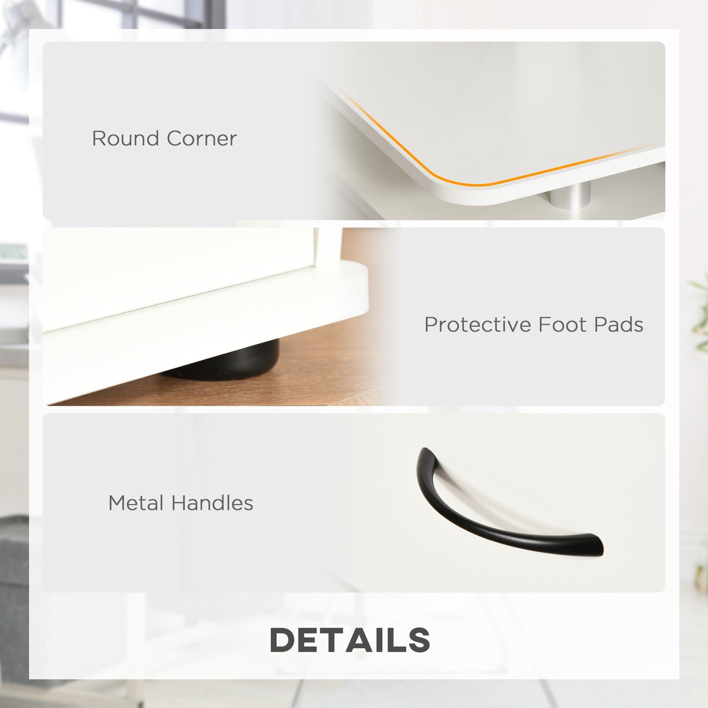 SvvalkaComputer Office Desk Table Workstation w/  Keyboard Tray, Drawer, White