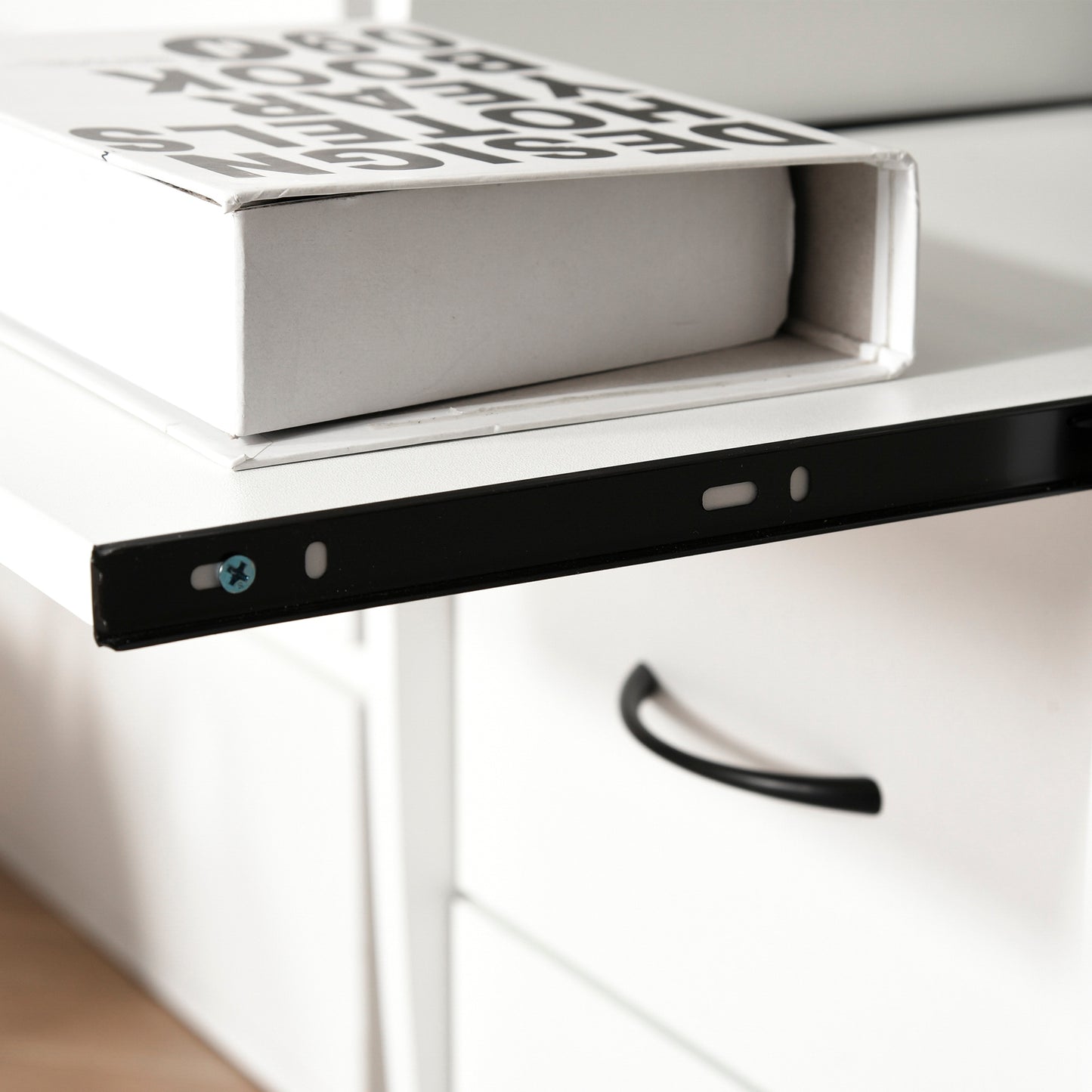 SvvalkaComputer Office Desk Table Workstation w/  Keyboard Tray, Drawer, White