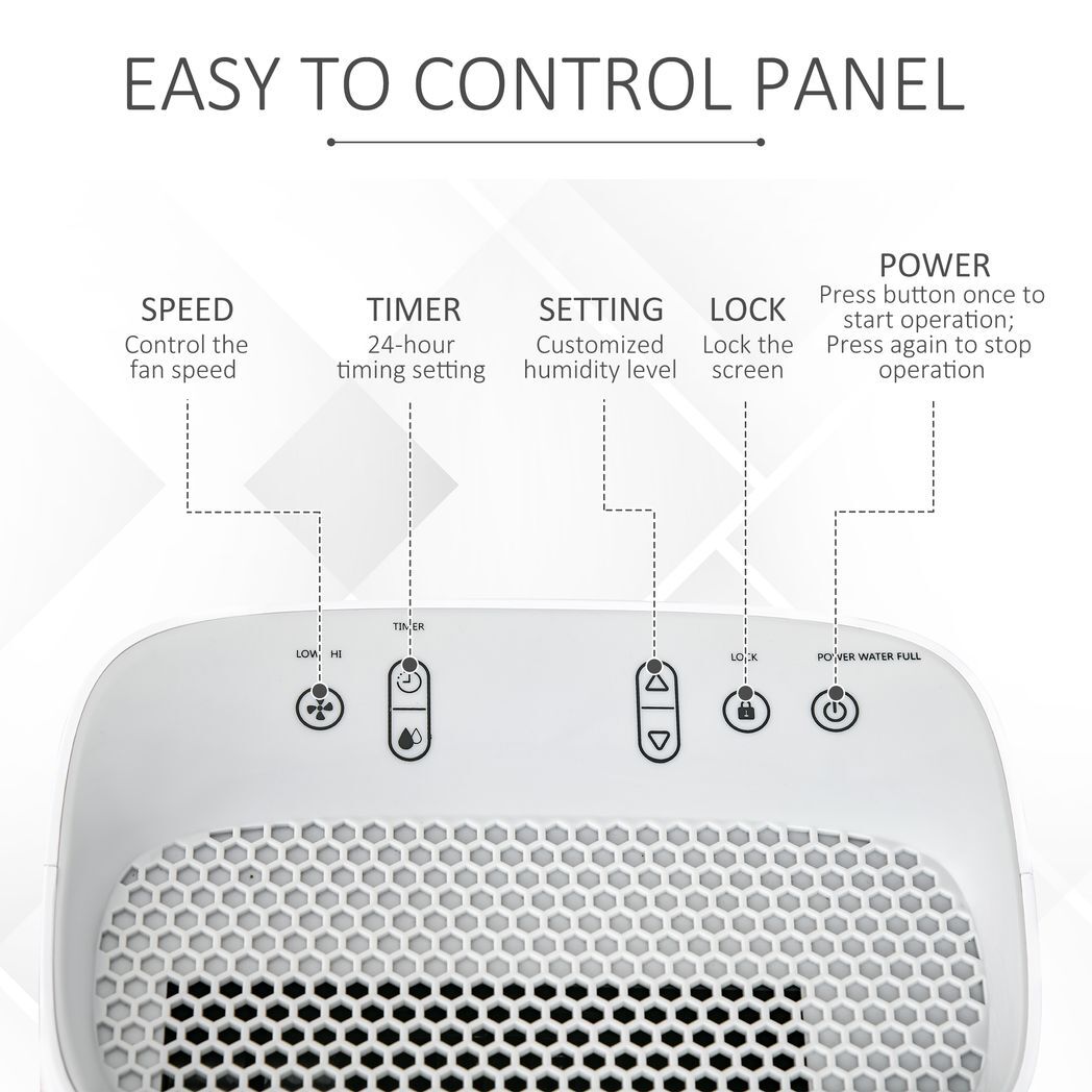 Svvalka12L/Day 2500ml Dehumidifier for Home with 24H Timer and 2 Speed Modes