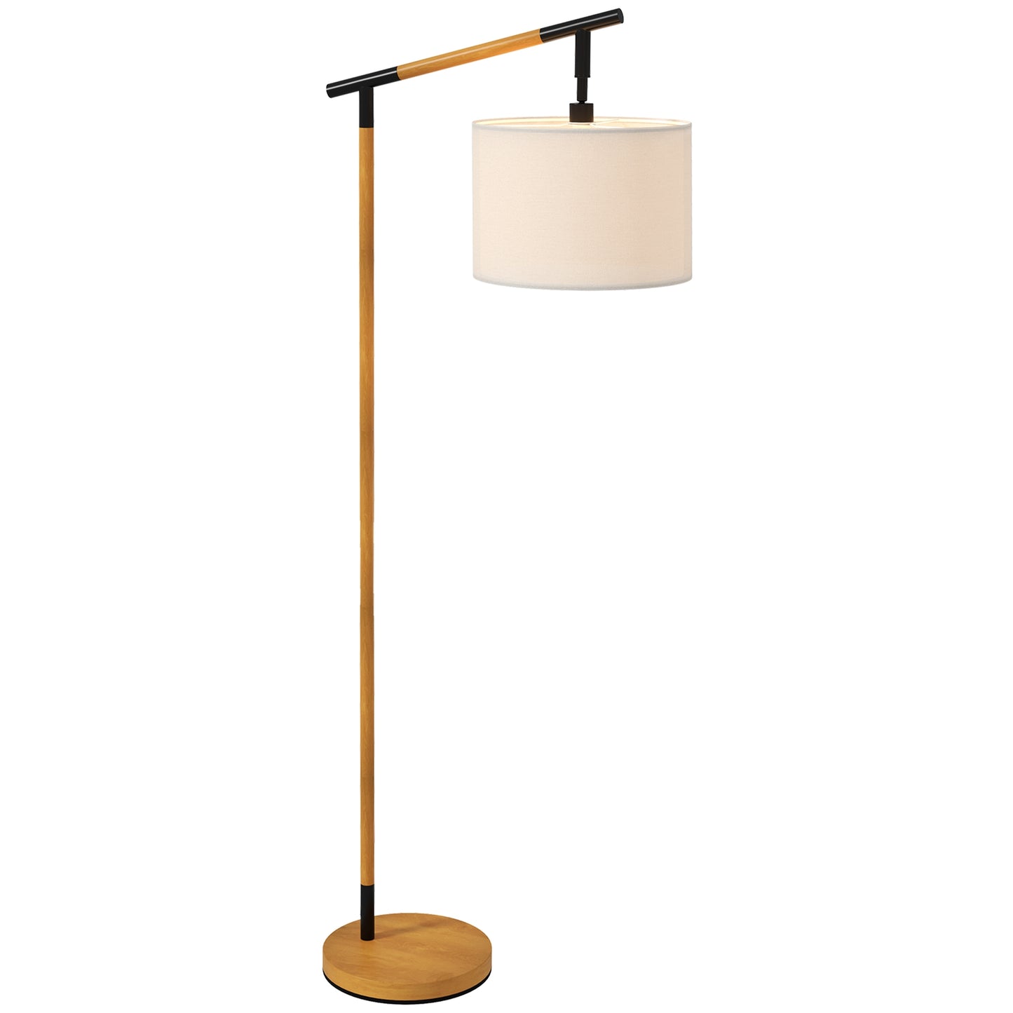 HOMCOM Floor Lamp with 350? Rotating Lampshade, LED Bulb Included, Brown