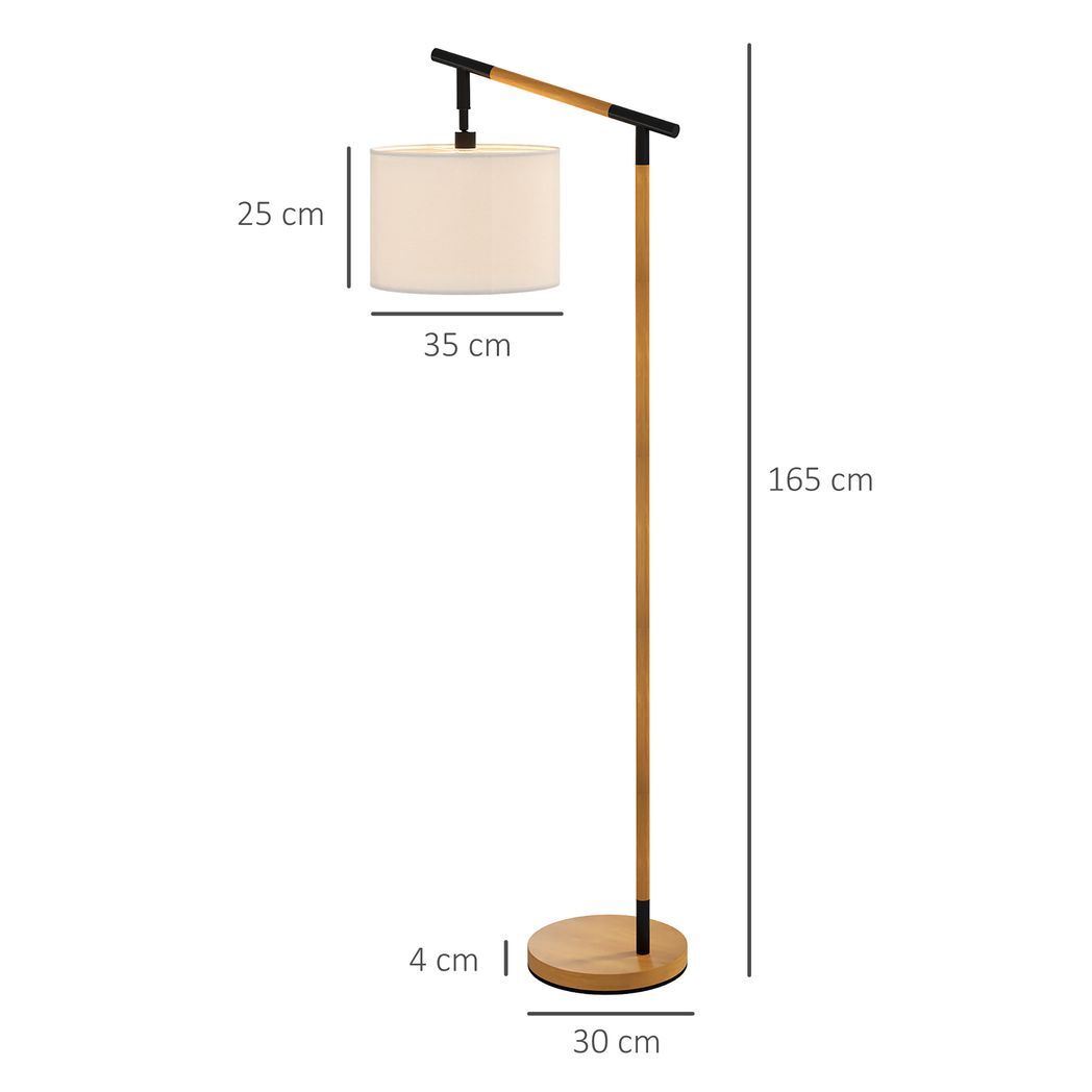 HOMCOM Floor Lamp with 350? Rotating Lampshade, LED Bulb Included, Brown
