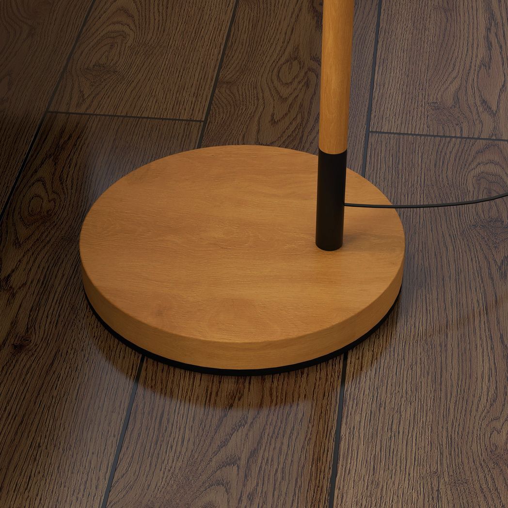 HOMCOM Floor Lamp with 350? Rotating Lampshade, LED Bulb Included, Brown