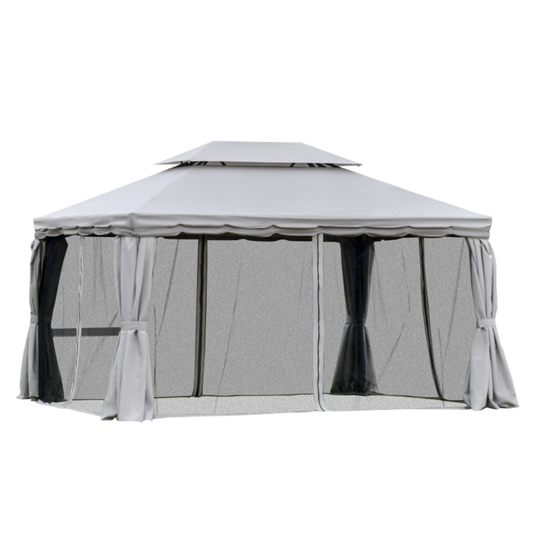 10ft x 13ft Patio Gazebo-Gray-AS