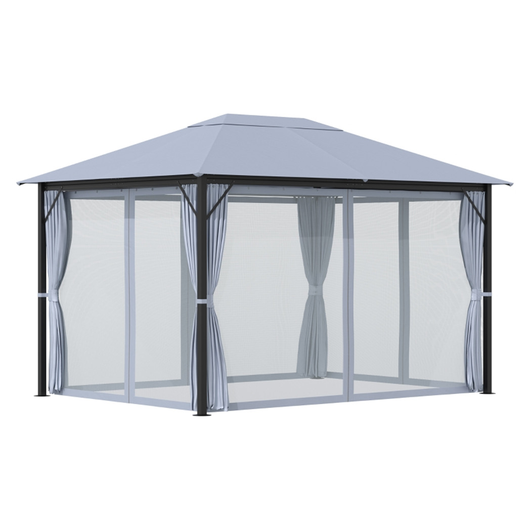 10ft x 13ft Patio Gazebo-Gray-AS