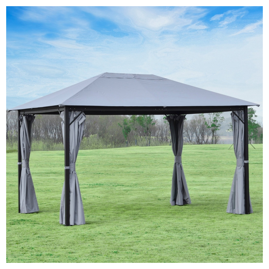 10ft x 13ft Patio Gazebo-Gray-AS