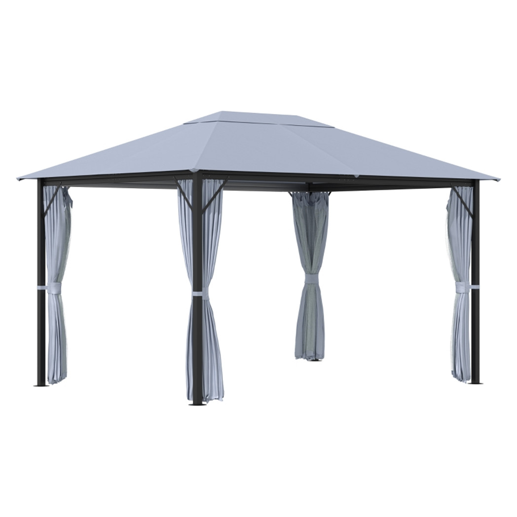 10ft x 13ft Patio Gazebo-Gray-AS